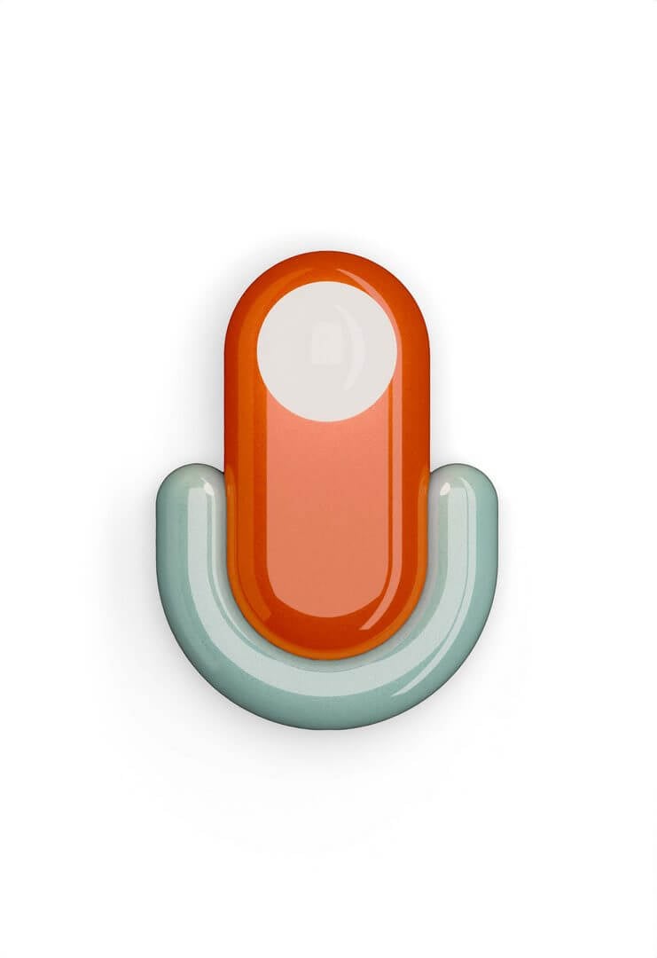 Kinkiet ceramiczny Ferroluce C2770 Arancoo Volpe + Azzurro Eclair Deco