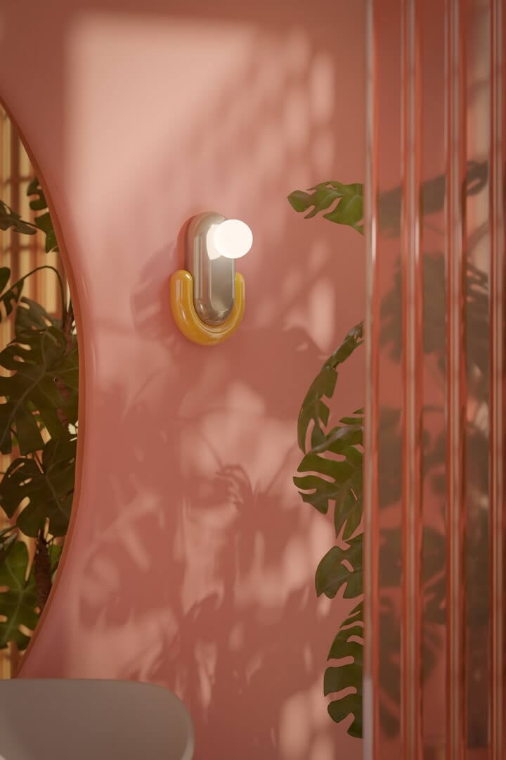 Kinkiet ceramiczny Ferroluce C2770 Arancoo Volpe + Azzurro Eclair Deco