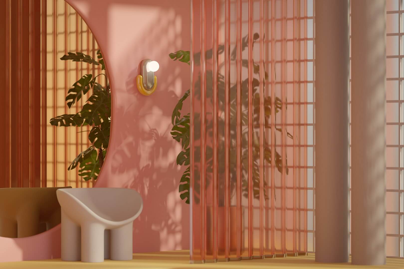 Kinkiet ceramiczny Ferroluce C2770 Arancoo Volpe + Azzurro Eclair Deco