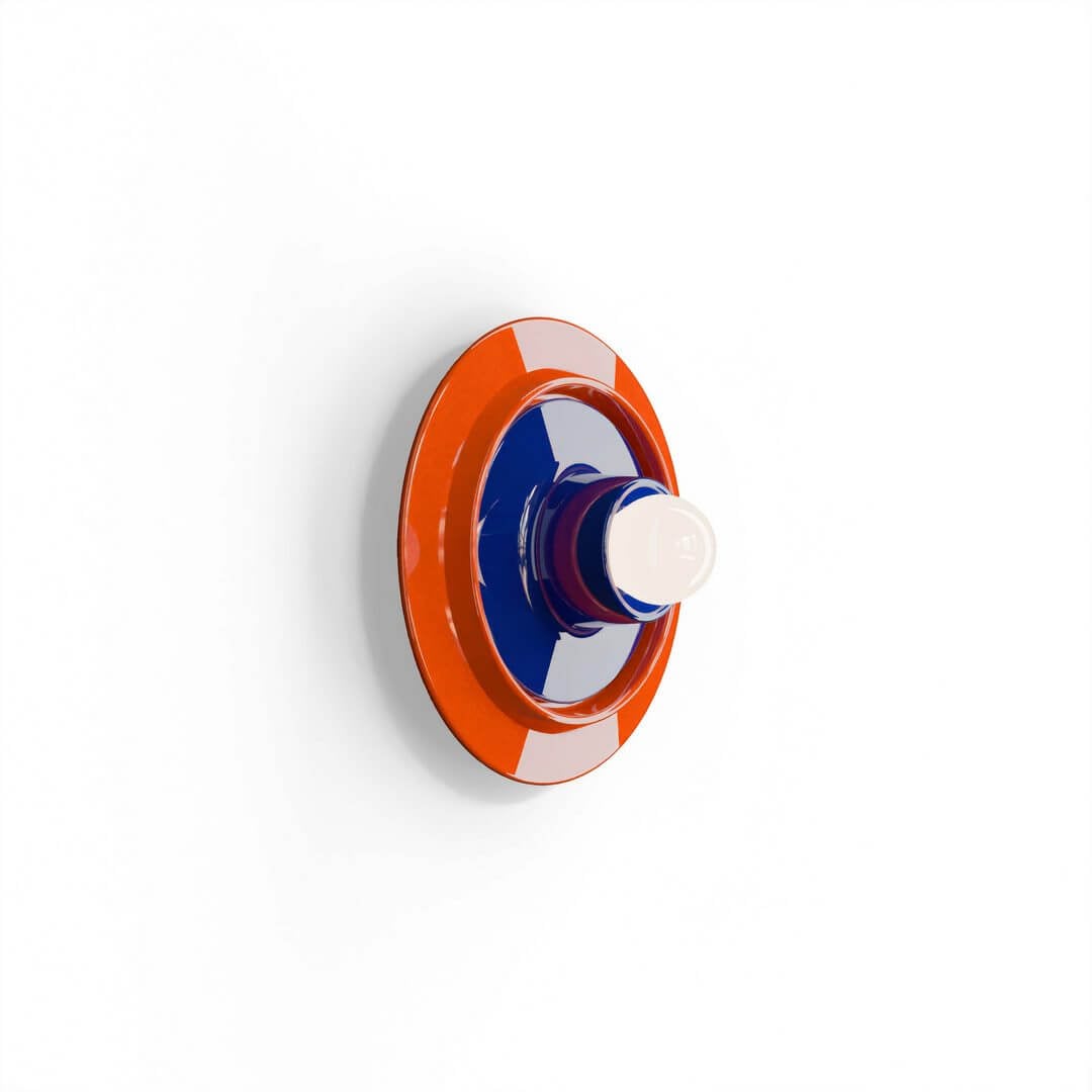 Kinkiet ceramiczny okrągły Ferroluce C2775 Arancio Volpe + Blu Robot Voila Deco / Lampa sufitowa