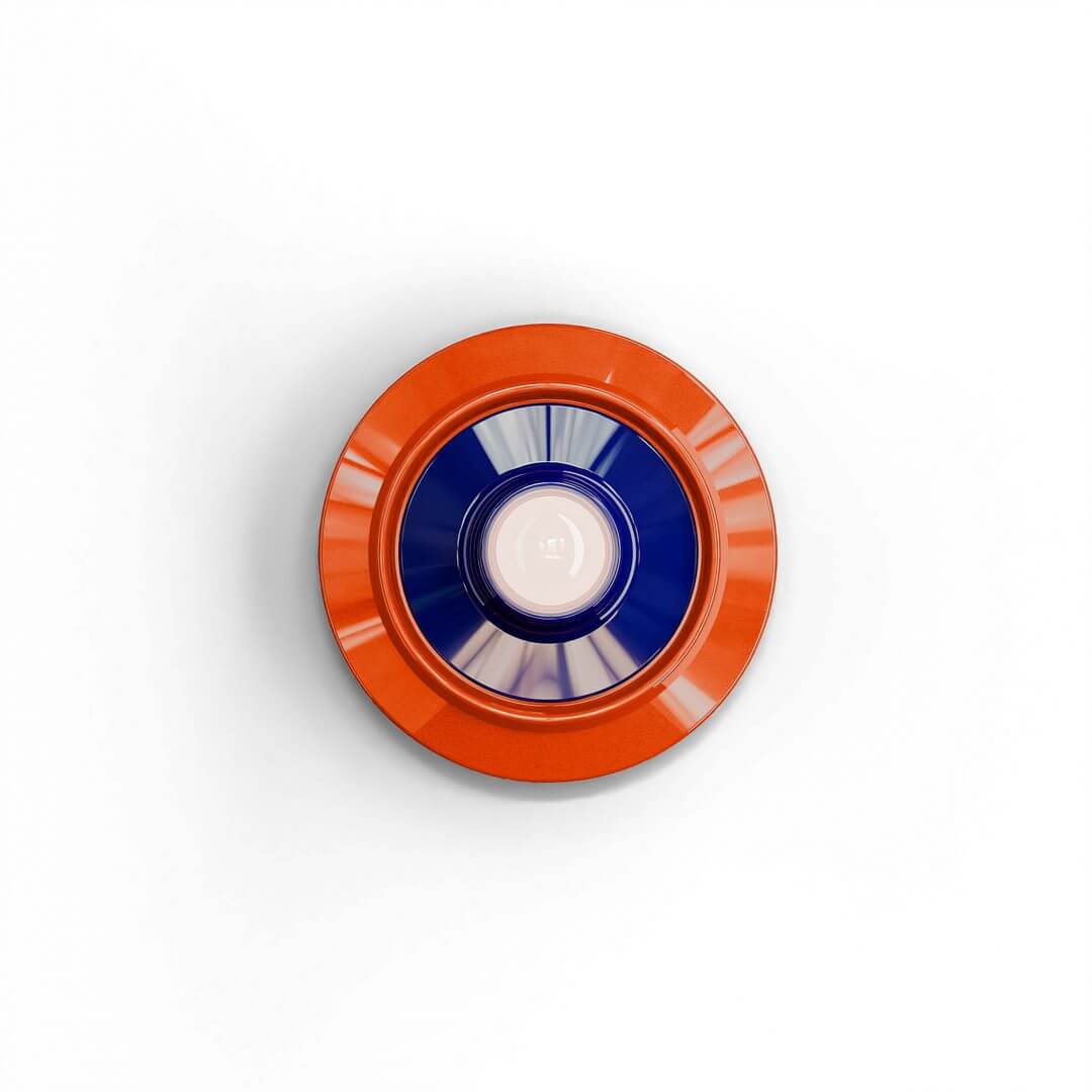 Kinkiet ceramiczny okrągły Ferroluce C2775 Arancio Volpe + Blu Robot Voila Deco / Lampa sufitowa
