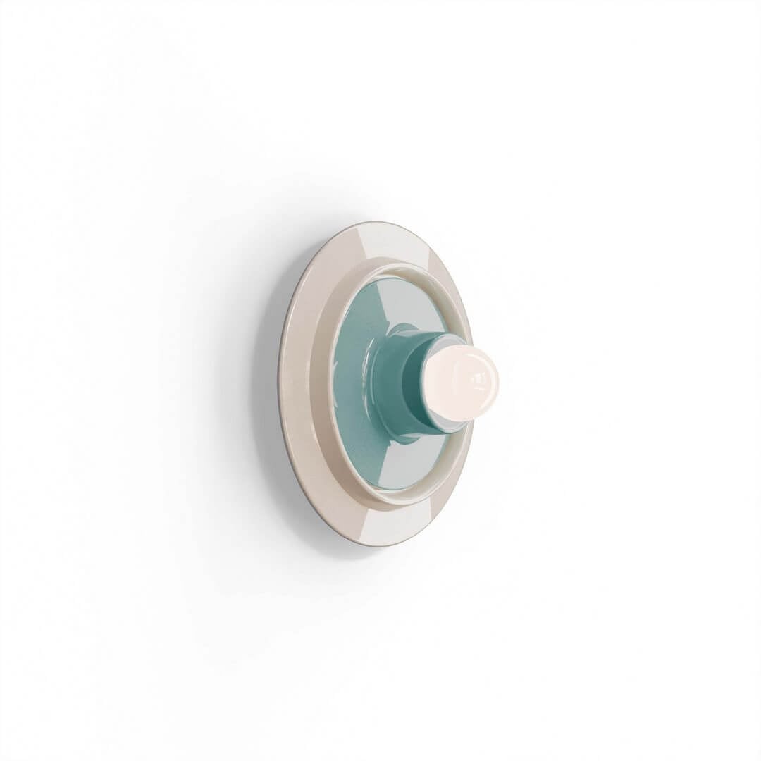 Kinkiet ceramiczny okrągły Ferroluce C2775 Azzurro + Crema Voila Deco / Lampa sufitowa