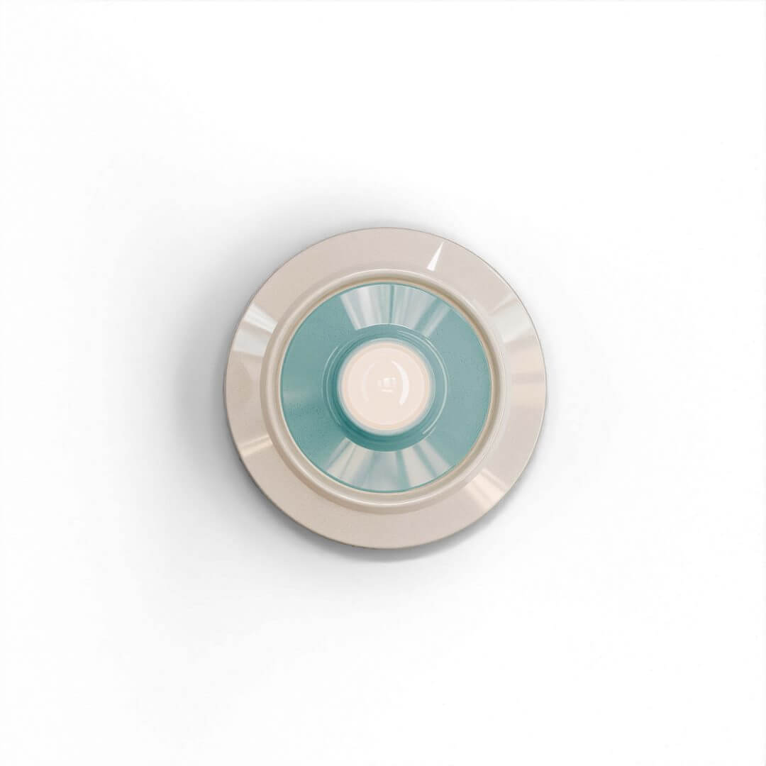 Kinkiet ceramiczny okrągły Ferroluce C2775 Azzurro + Crema Voila Deco / Lampa sufitowa