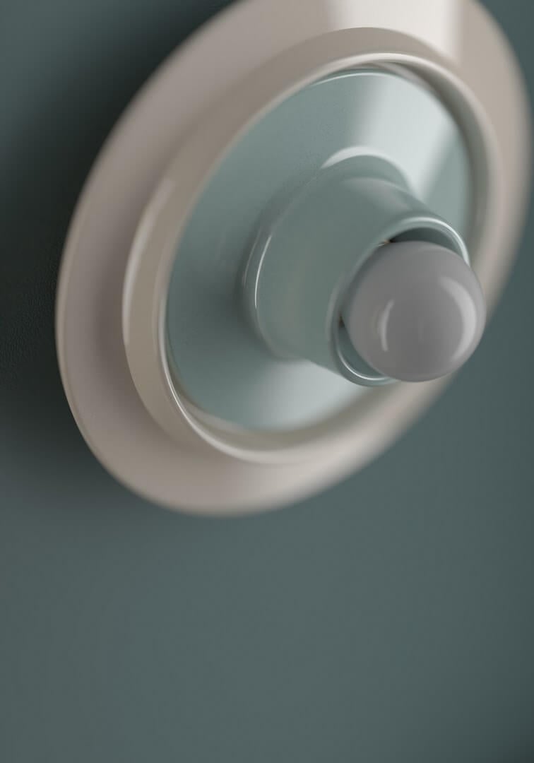 Kinkiet ceramiczny okrągły Ferroluce C2775 Azzurro + Crema Voila Deco / Lampa sufitowa