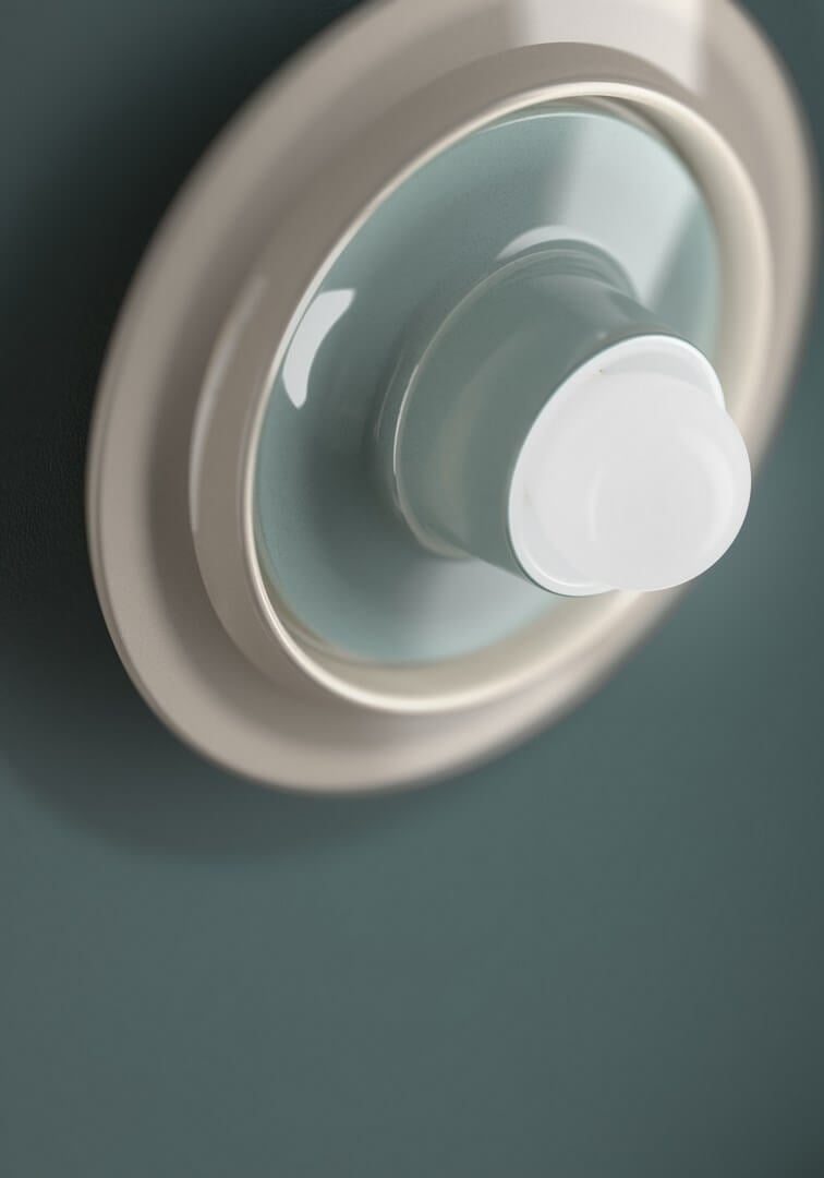 Kinkiet ceramiczny okrągły Ferroluce C2775 Azzurro + Crema Voila Deco / Lampa sufitowa