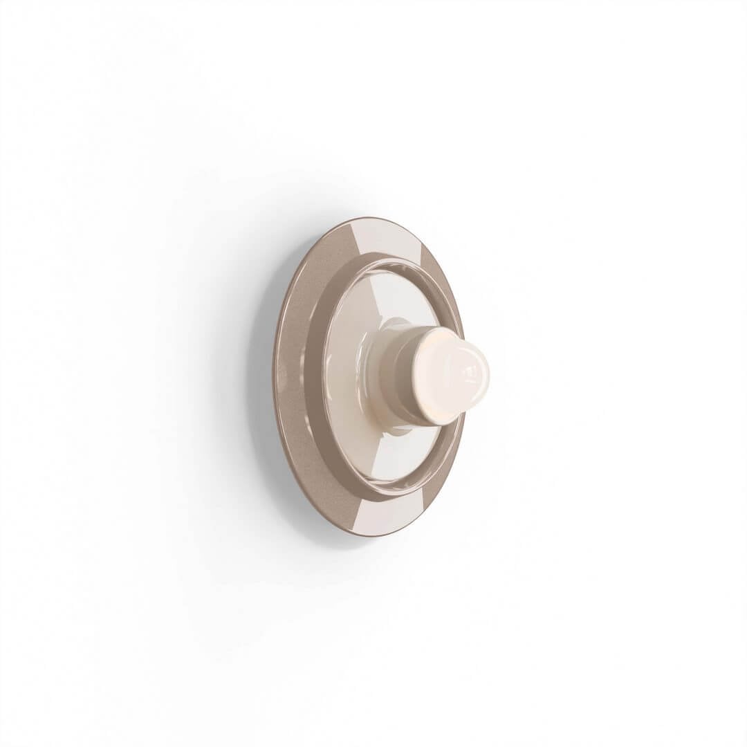 Kinkiet ceramiczny okrągły Ferroluce C2775 Grigio Sabbia + Crema Voila Deco / Lampa sufitowa