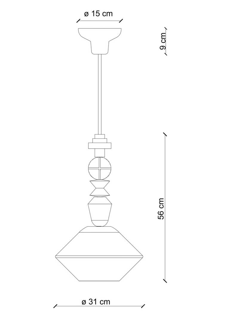 Lampa wisząca ceramiczna geometryczna Ferroluce C2510 Giallo Lariat Deco