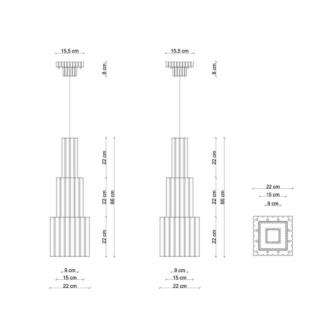 Lampa wisząca ceramiczna modułowa Ferroluce C2831 Mix Metra Deco