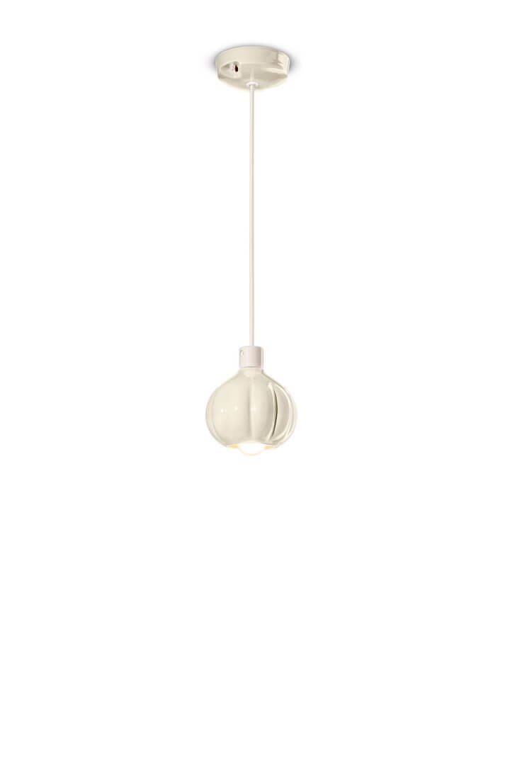 Lampa wisząca ceramiczna kula Ferroluce C2640 Crema Afoxe Deco