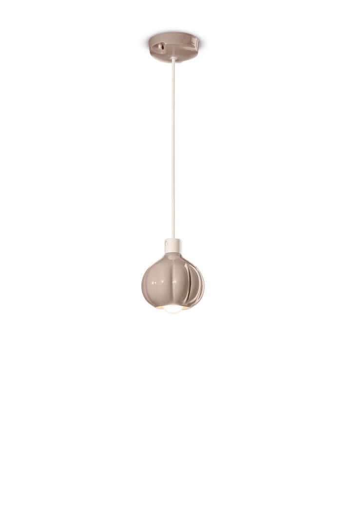 Lampa wisząca ceramiczna kula Ferroluce C2640 Grigio Sabbia Afoxe Deco