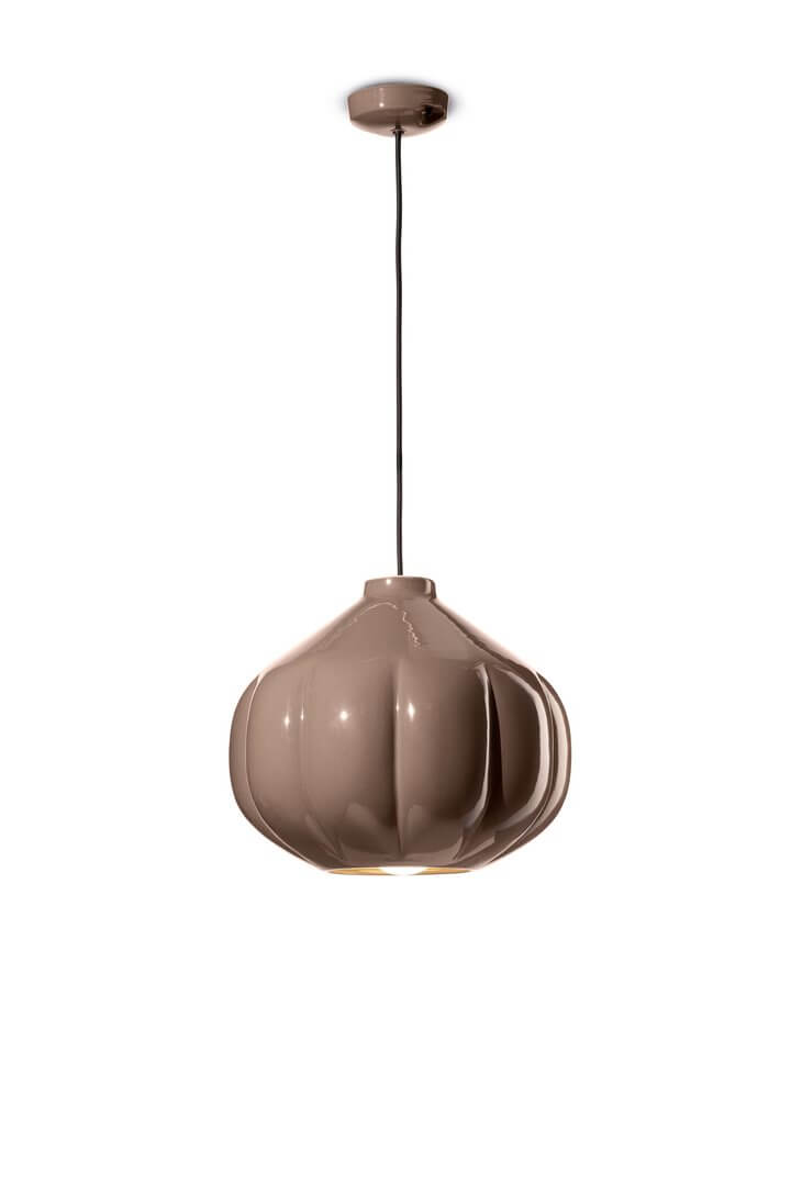 Lampa ceramiczna wisząca retro Ferroluce C2641 Moka Afoxe Deco