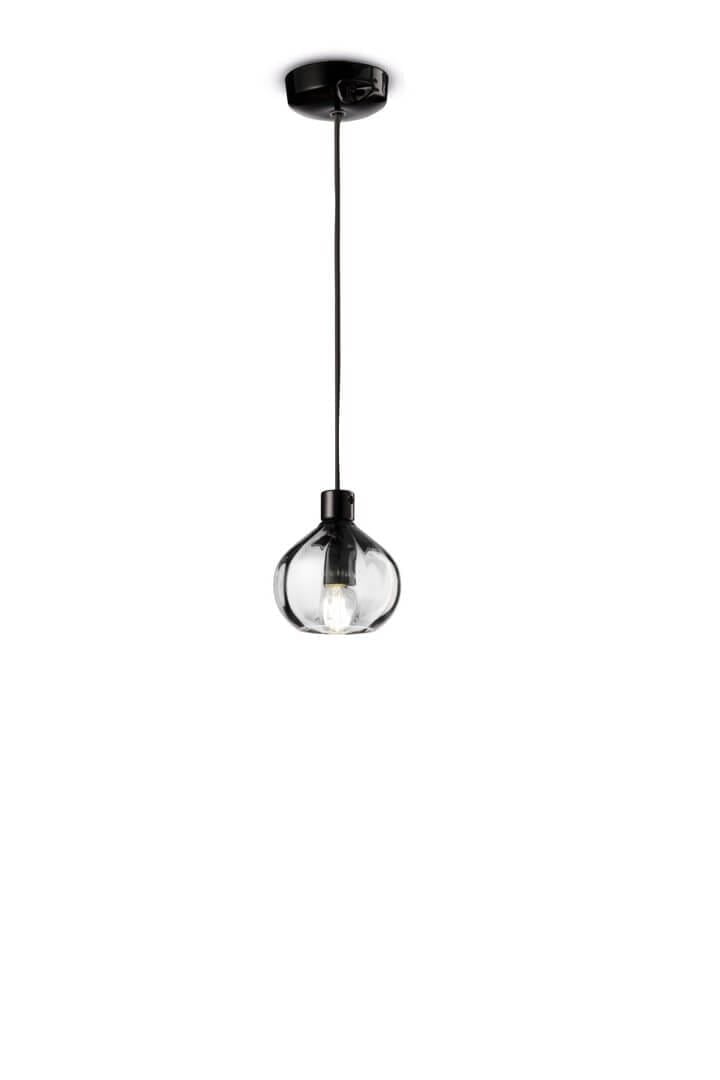 Lampa wisząca ze szkła i ceramiki Ferroluce C2642 Cristallo Trasparente Afoxe Deco