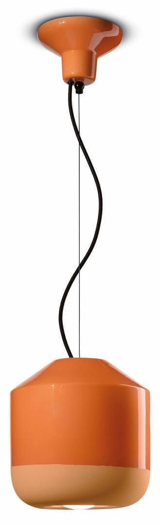 Lampa wisząca z ceramiki Ferroluce C2540 Arancio Pesca Bellota Deco