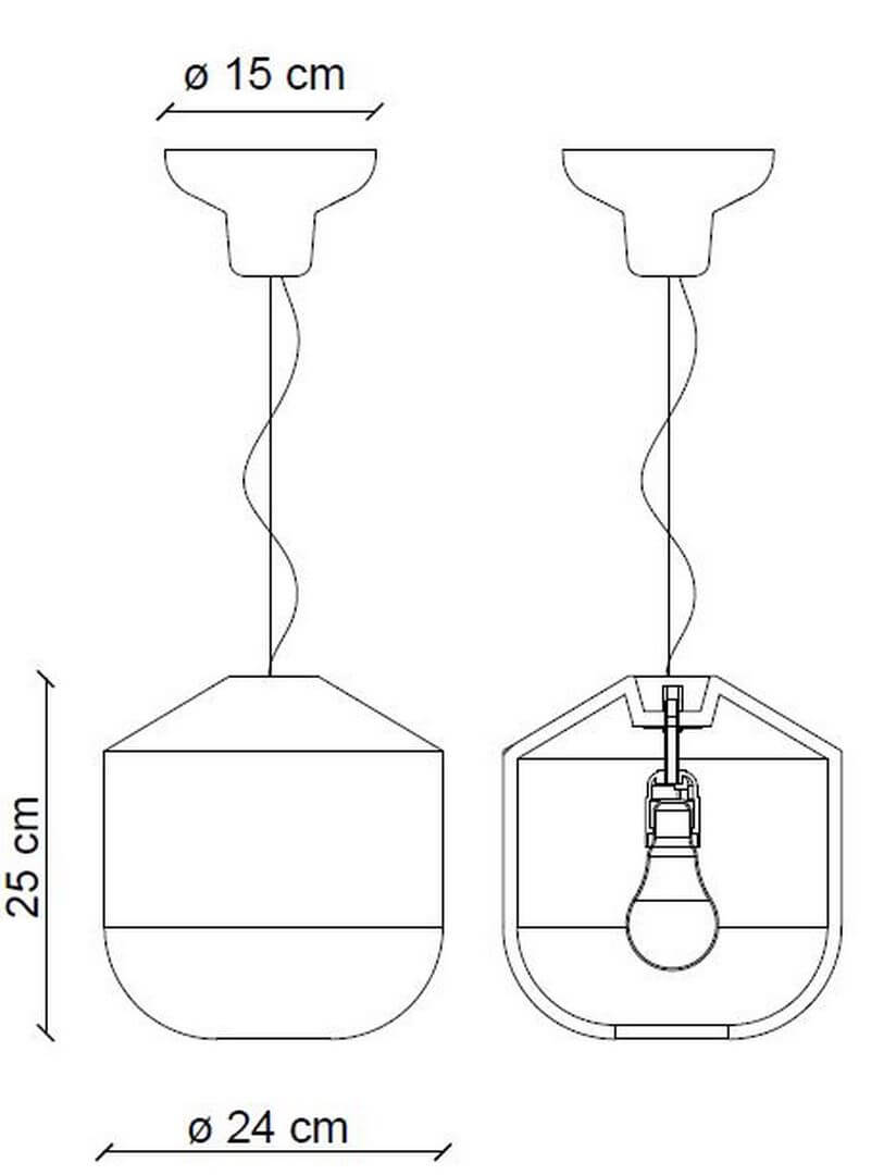 Lampa wisząca z ceramiki Ferroluce C2540 Bianco Grezzo Bellota Deco