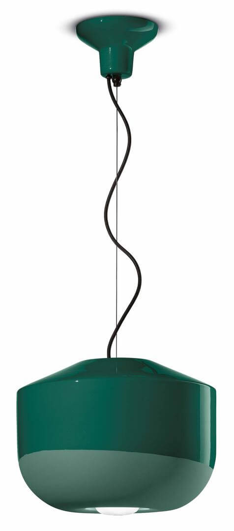 Lampa designerska ceramiczna Ferroluce C2541 Verde Bottiglia Bellota Deco
