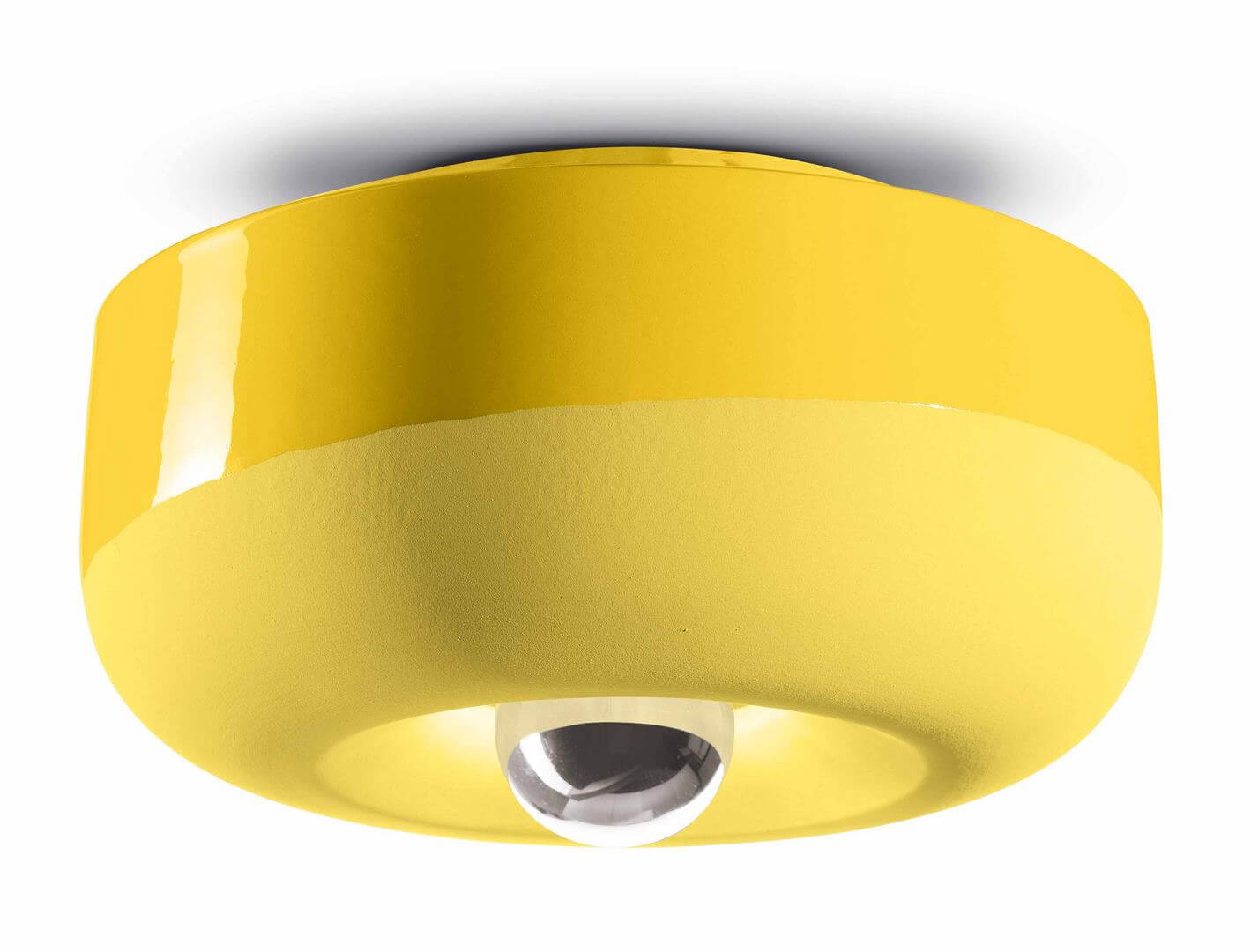 Kinkiet / plafon ceramiczny Ferroluce C2542 Giallo Limone Bellota Deco