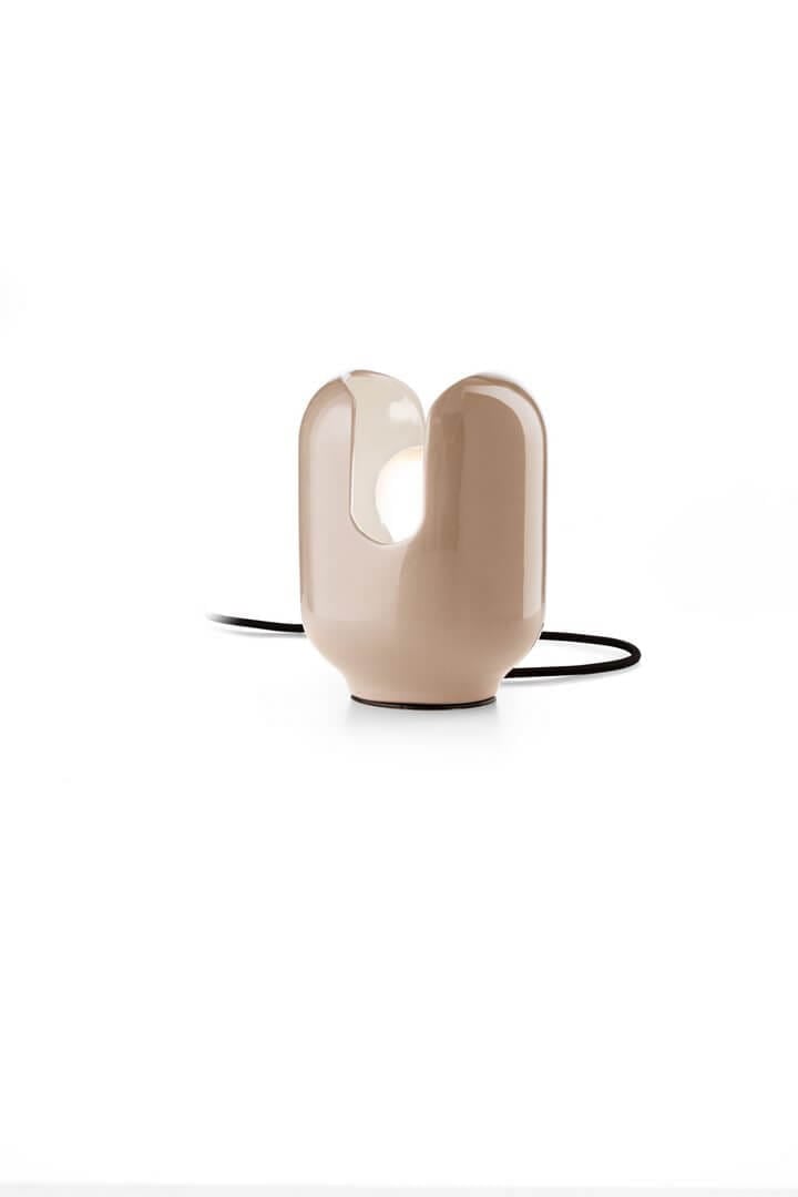 Lampa stołowa ceramiczna Ferroluce C2590 Grigio Sabbia Batucada Deco