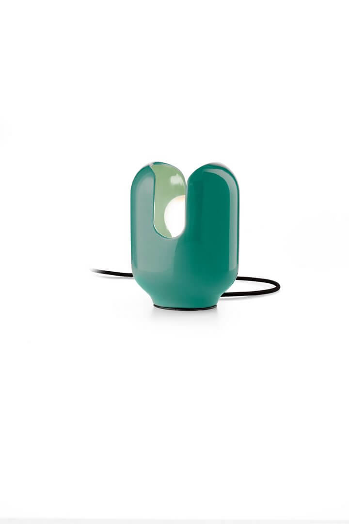 Lampa stołowa ceramiczna Ferroluce C2590 Turchese Batucada Deco