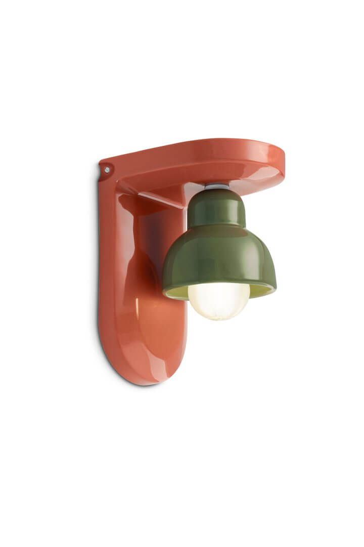 Kinkiet Ferroluce C2600 Arancio Poke+Verde Salvia Berimbau Deco
