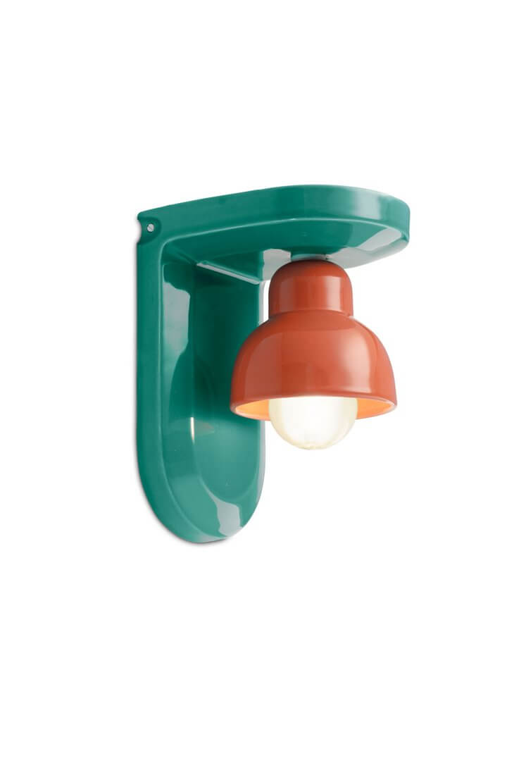 Kinkiet Ferroluce C2600 Turchese+Arancio Poke Berimbau Deco