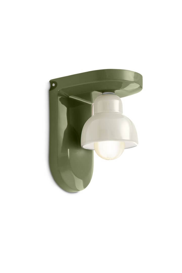 Kinkiet Ferroluce C2600 Verde Salvia+Crema Berimbau Deco