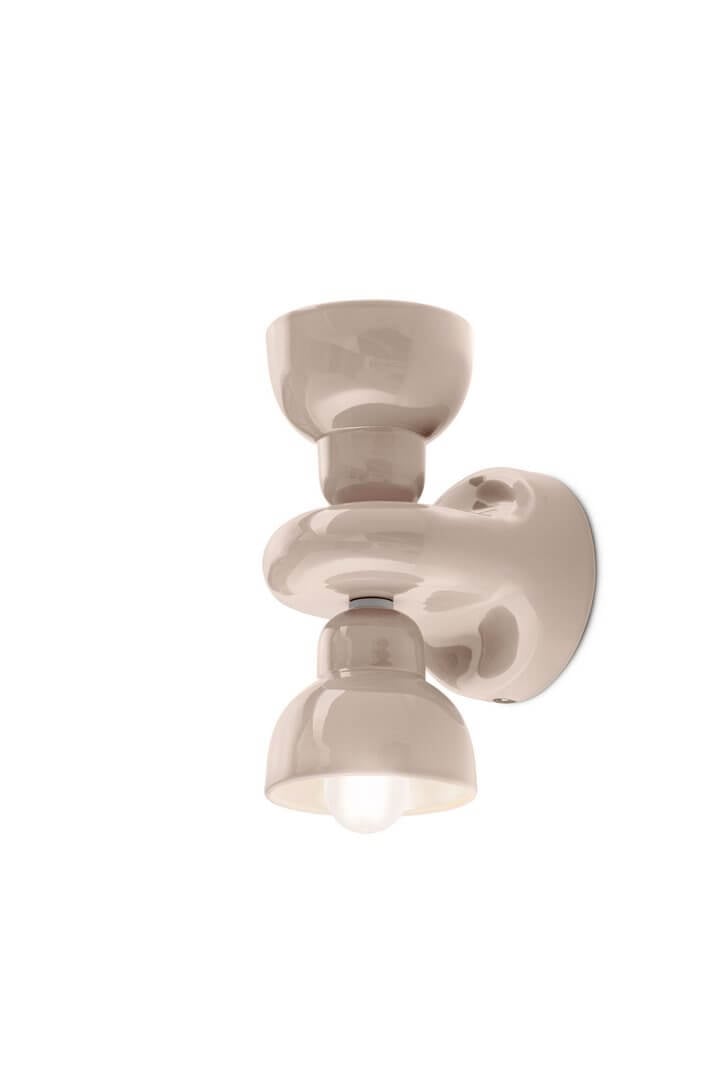 Kinkiet dwupunktowy ceramiczny Ferroluce C2601 Grigio Sabbia Berimbau Deco
