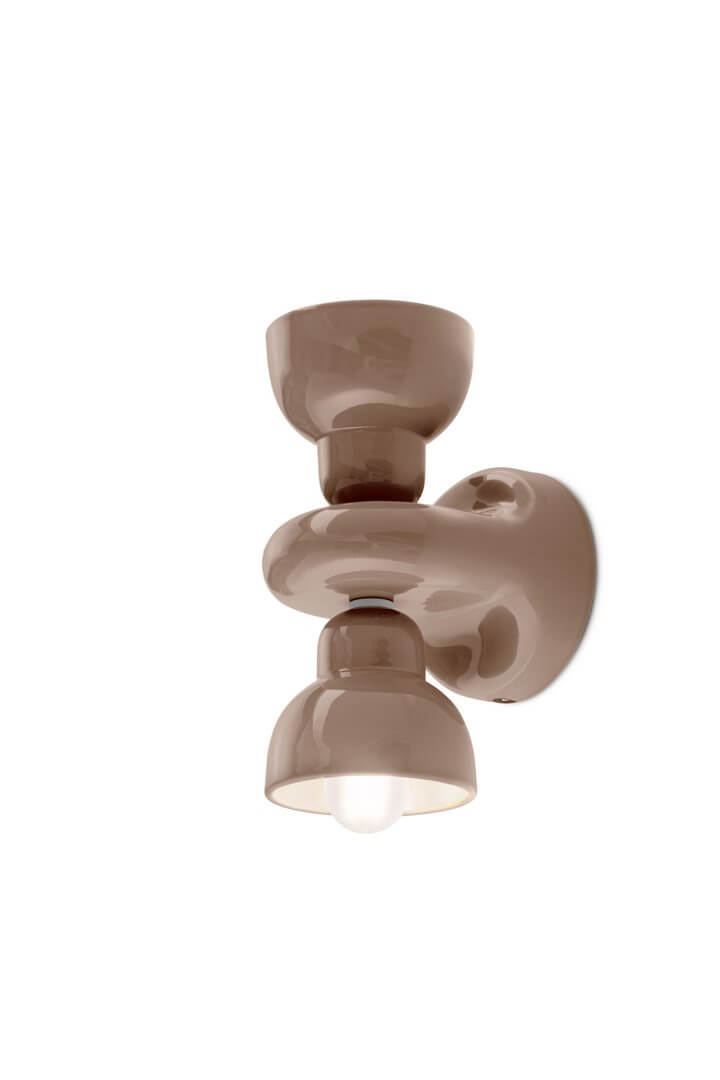 Kinkiet dwupunktowy ceramiczny Ferroluce C2601 Moka Berimbau Deco