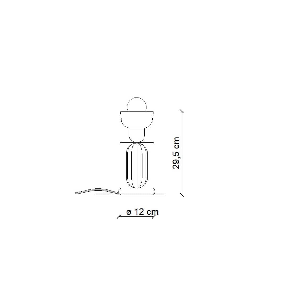 Lampa stołowa ceramiczna Ferroluce C2602 Verde Salvia+Grigio Sabbia Berimbau Deco