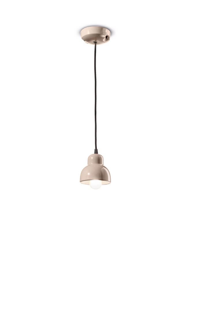 Lampa ceramiczna wisząca pojedyncza Ferroluce C2610 Grigio Sabbia Berimbau Deco