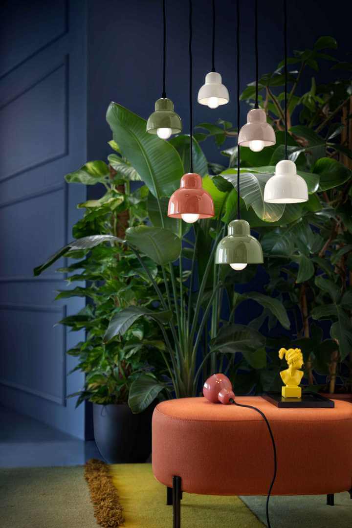 Lampa wisząca pojedyncza ceramiczna Ferroluce C2611 Arancio Poke Berimbau Deco