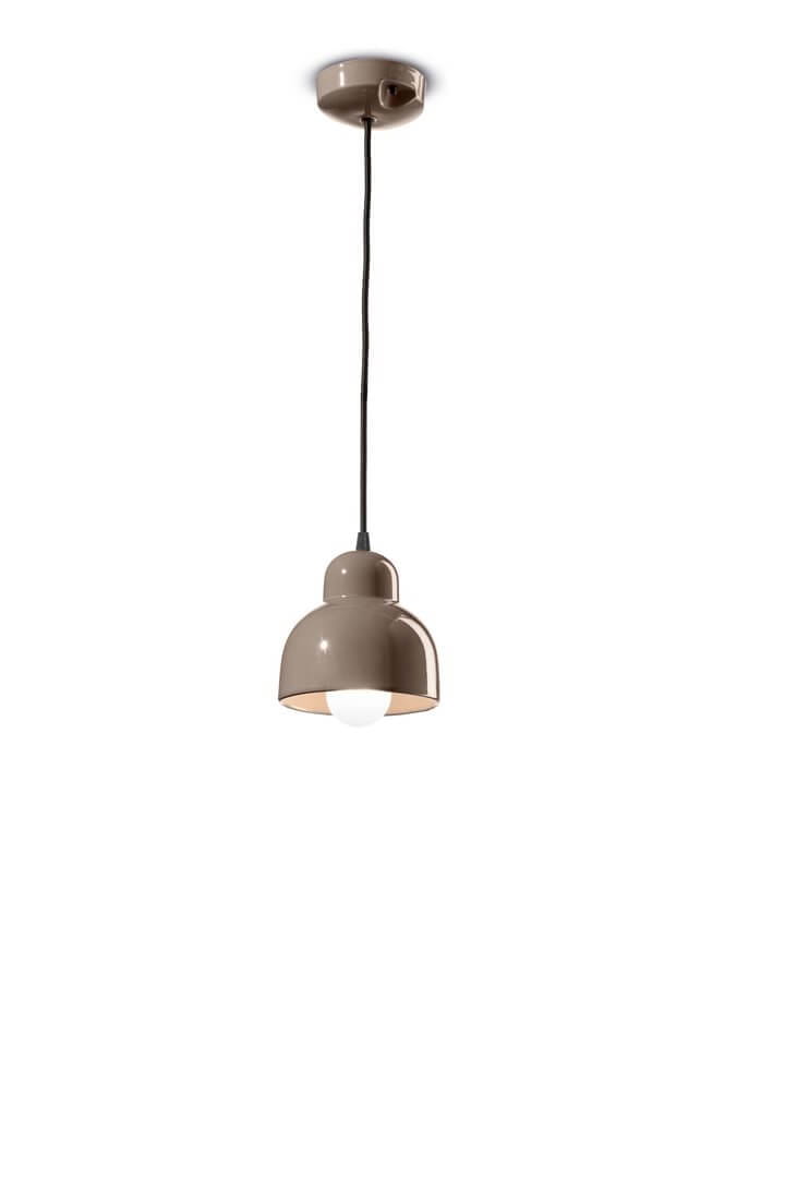 Lampa wisząca pojedyncza ceramiczna Ferroluce C2611 Marrone Moka Berimbau Deco