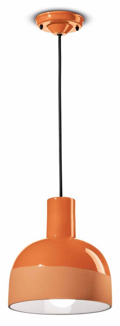 Lampa wisząca ceramiczna Ferroluce C2400 Arancio Pesca Caxixi Deco