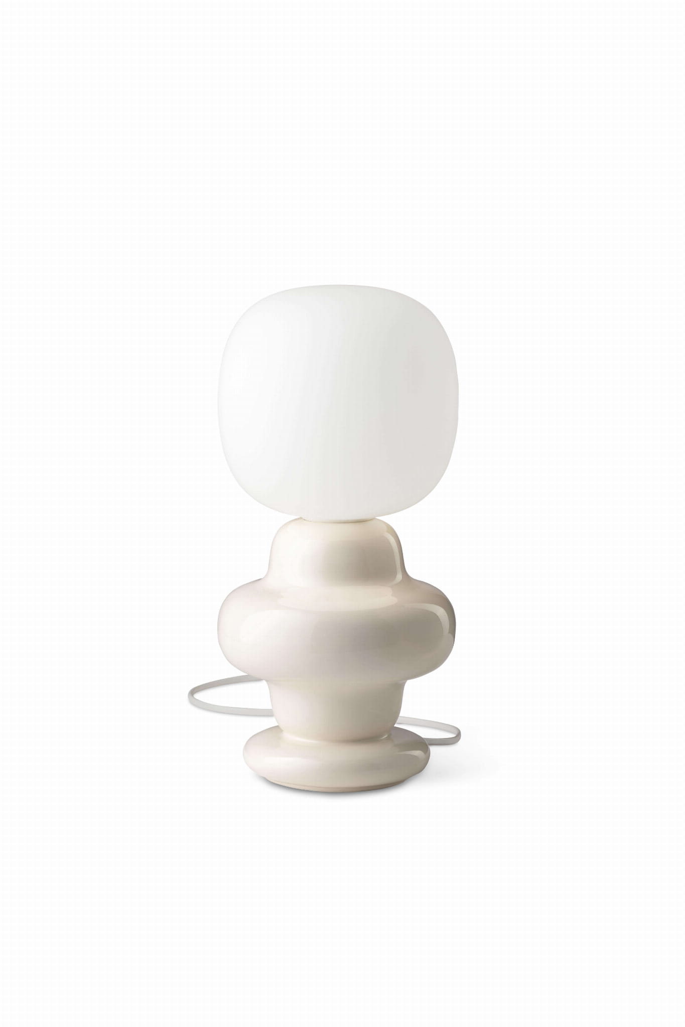 Lampa stołowa designerska ceramiczna Ferroluce C2680 Crema Copacabana Deco
