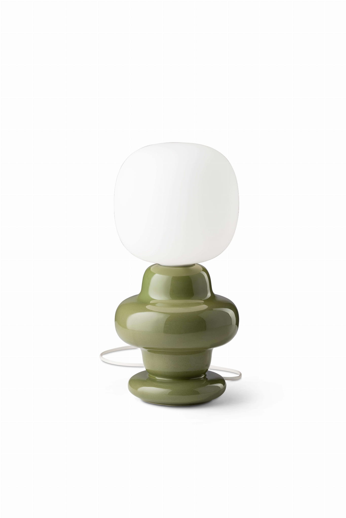 Lampa stołowa designerska ceramiczna Ferroluce C2680 Verde Salvia Copacabana Deco