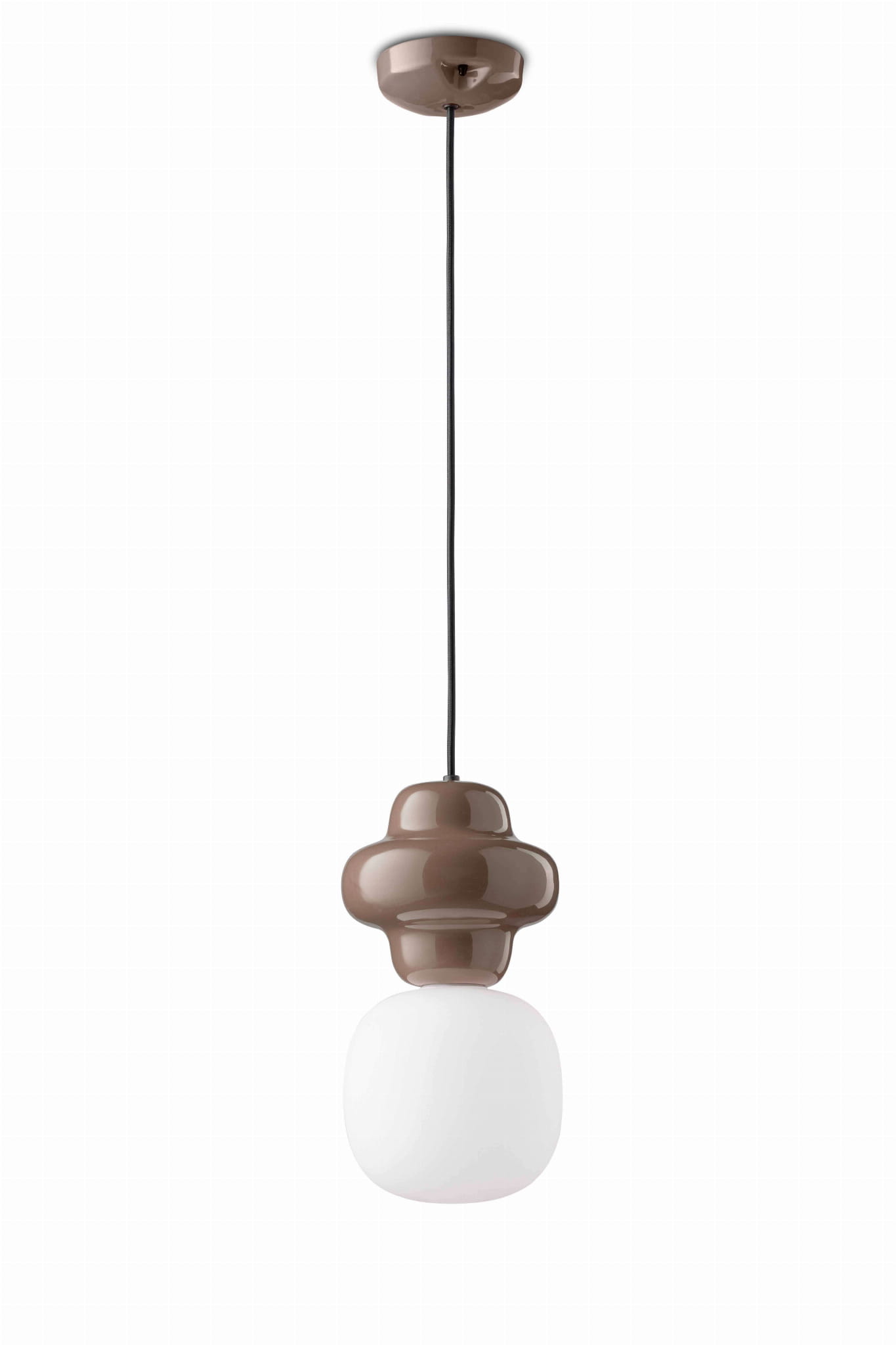 Lampa wisząca ceramiczna Ferroluce C2681 Marrone Moka Copacabana Deco