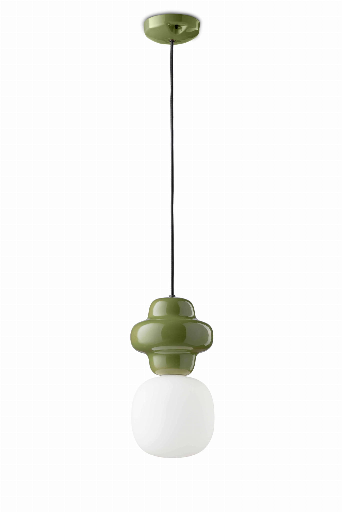 Lampa wisząca ceramiczna Ferroluce C2681 Verde Salvia Copacabana Deco