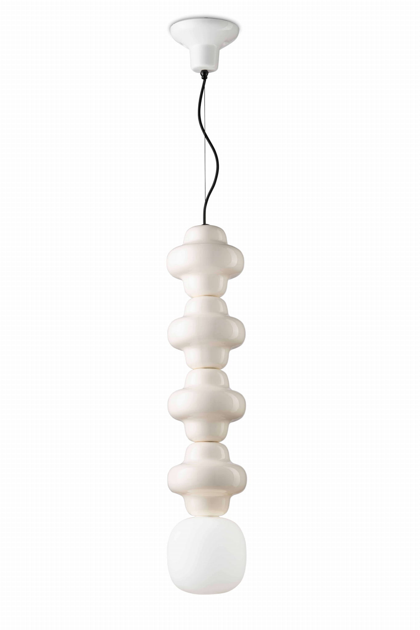 Lampa wisząca ceramiczna designerska Ferroluce C2682 Crema Copacabana Deco
