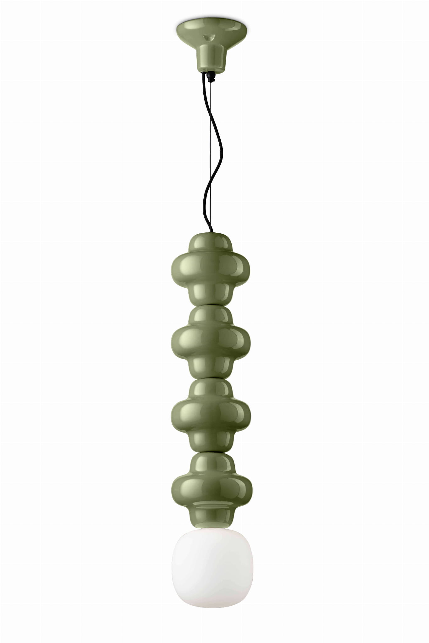 Lampa wisząca ceramiczna designerska Ferroluce C2682 Verde Salvia Copacabana Deco