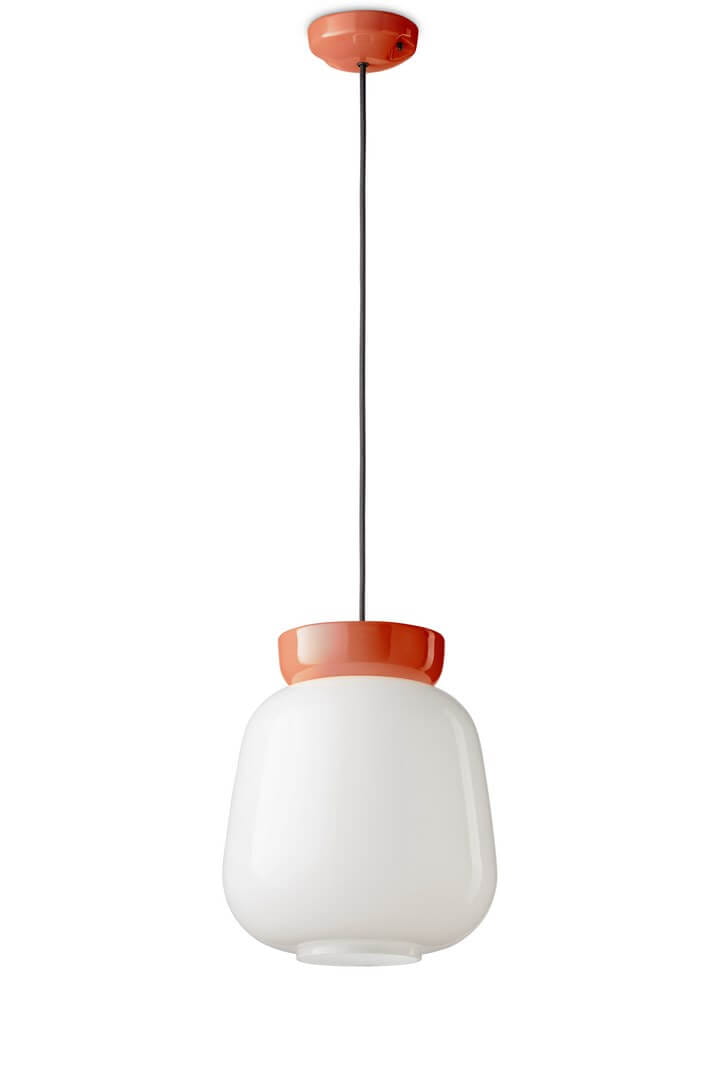 Lampa wisząca Ferroluce C2742 Arancio Poke+Bianco Latte Corcovado Deco