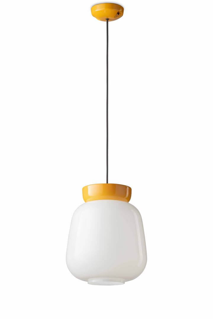 Lampa wisząca Ferroluce C2742 Giallo+Bianco Latte Corcovado Deco