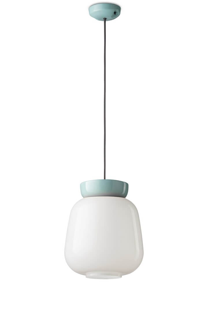 Lampa wisząca Ferroluce C2742 Azzurro+Bianco Latte Corcovado Deco