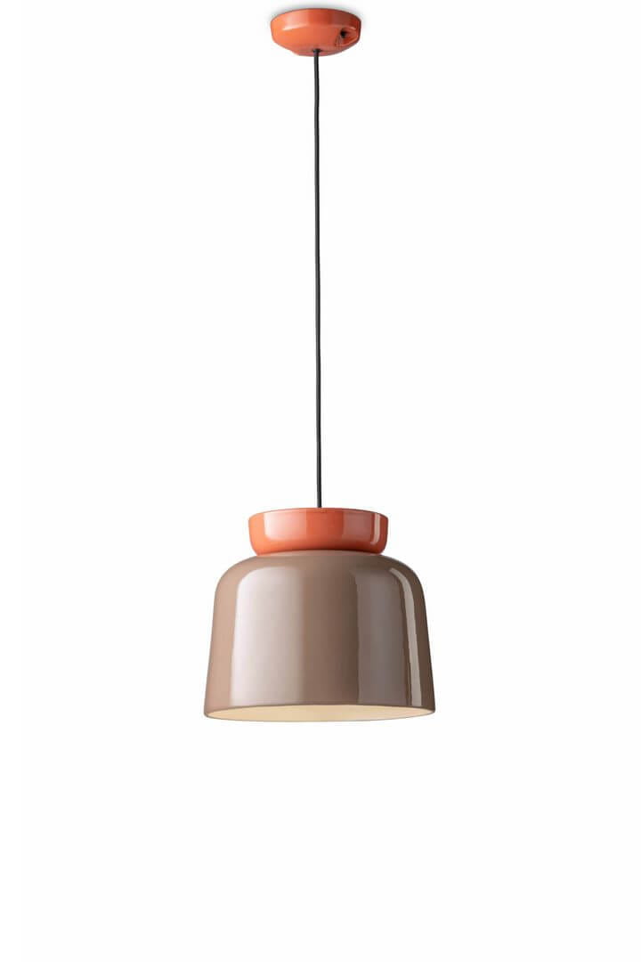 Lampa wisząca ceramiczna Ferroluce C2744 Arancio Poke+Moka Corcovado Deco