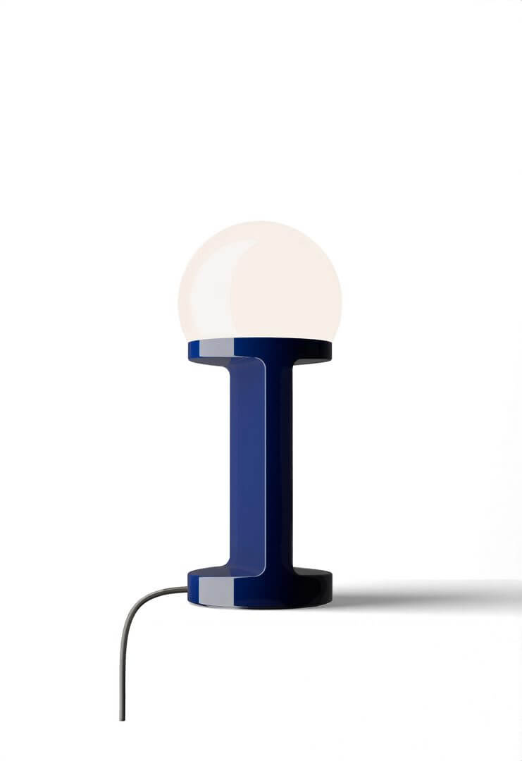 Lamp stołowa ceramiczna szklana Ferroluce C2780 Blu Robot Habea Deco