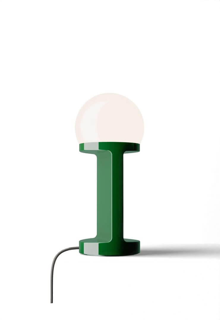 Lamp stołowa ceramiczna szklana Ferroluce C2780 Verde Bali Habea Deco