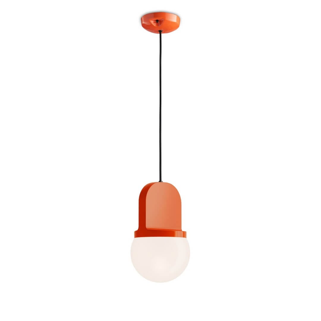Lampa wisząca ceramiczna szklana Ferroluce C2781 Arancio Volpe Habea Deco