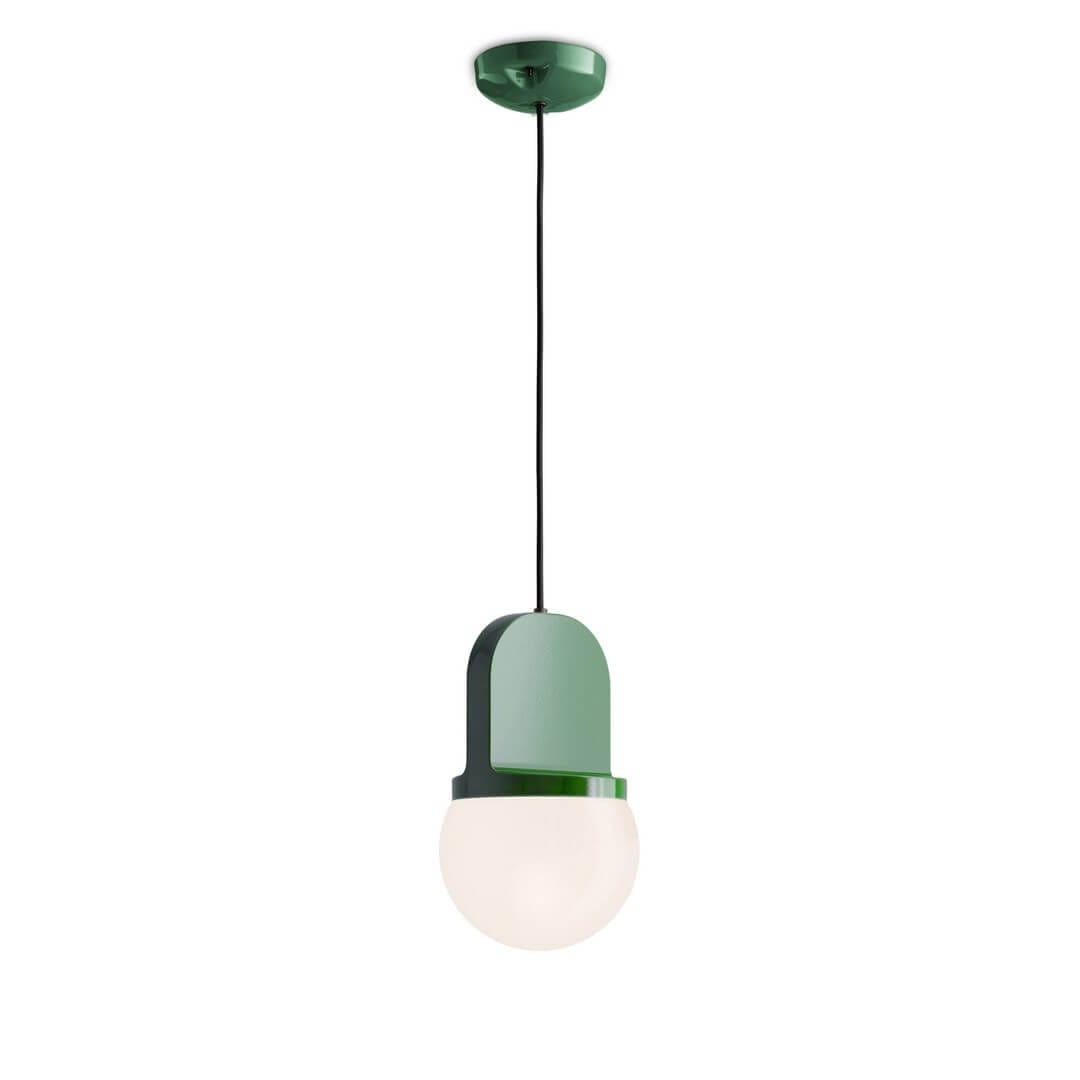 Lampa wisząca ceramiczna szklana Ferroluce C2781 Verde Bali Habea Deco