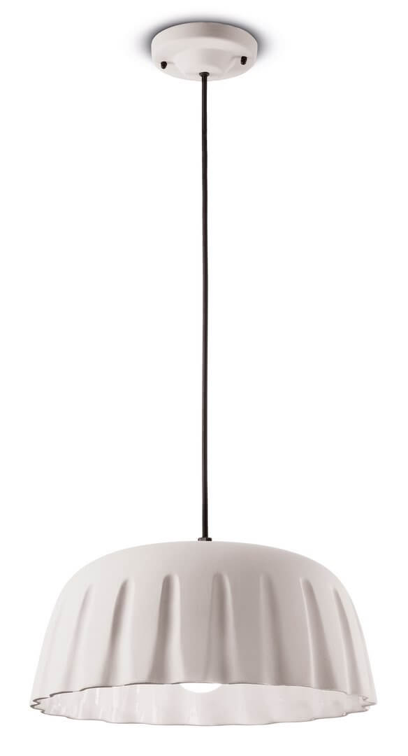 Lampa wisząca ceramiczna matowa Ferroluce C2570 Bianco Naturale Madame Gres Deco