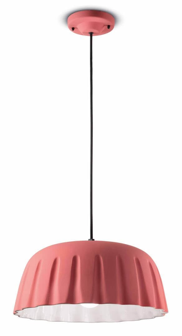 Lampa wisząca ceramiczna matowa Ferroluce C2570 Rosa Corallo Madame Gres Deco