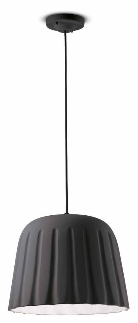 Lampa ceramiczna matowa wisząca Ferroluce C2571 Grigio Nerastro Madame Gres Deco