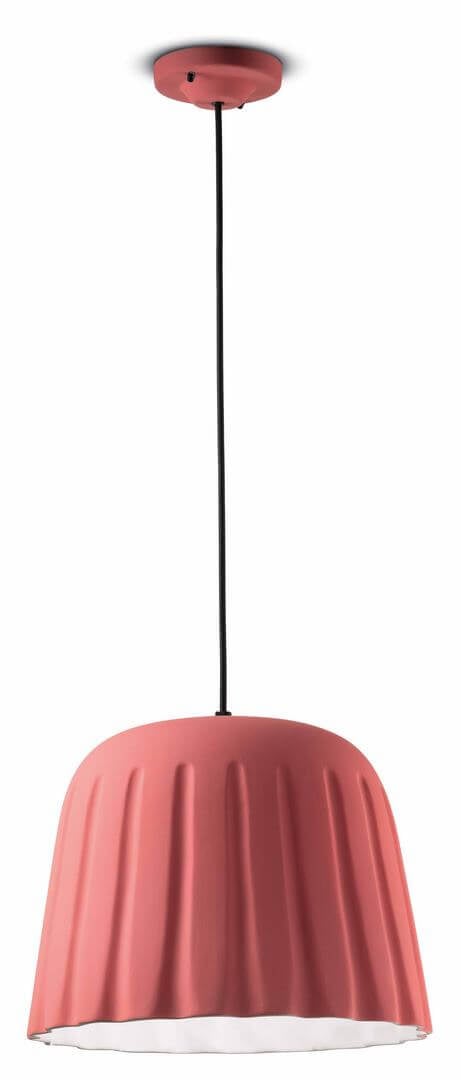 Lampa ceramiczna matowa wisząca Ferroluce C2571 Rosa Corallo Madame Gres Deco